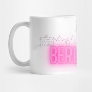 Neon Berlin sign skyline Mug